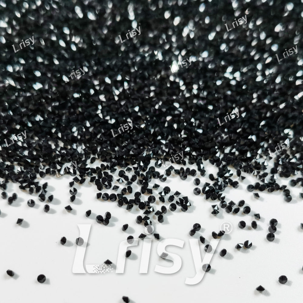 0.8-1mm Black Pearl Pointed Back Rhinestones PRS011