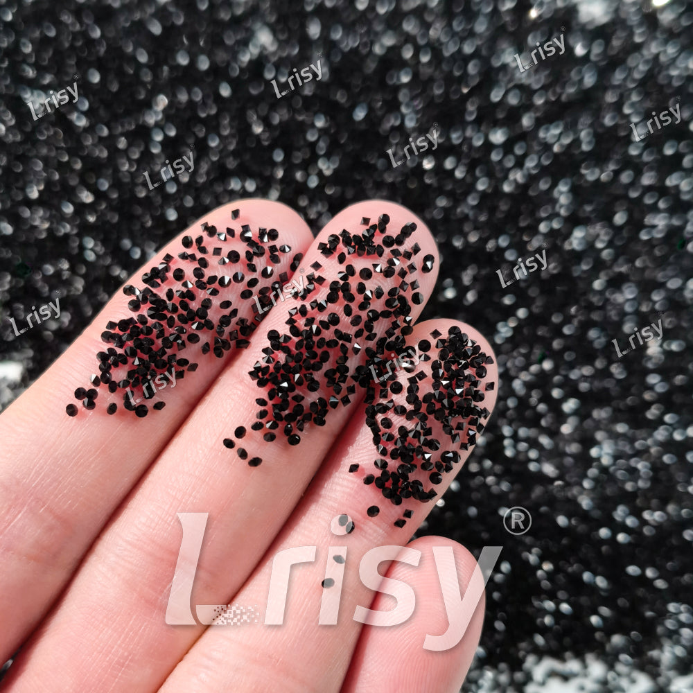 0.8-1mm Black Pearl Pointed Back Rhinestones PRS011