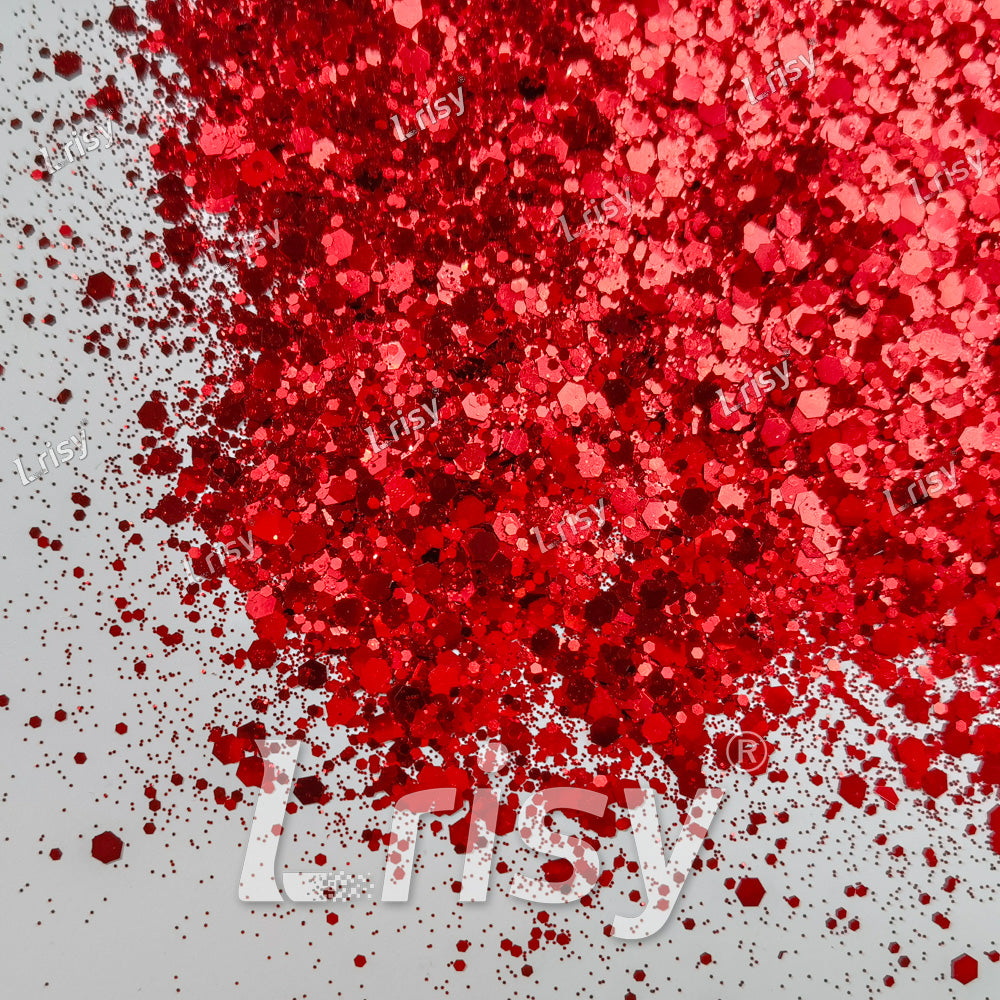 General Mixed American Red Glitter Pure Color B0308