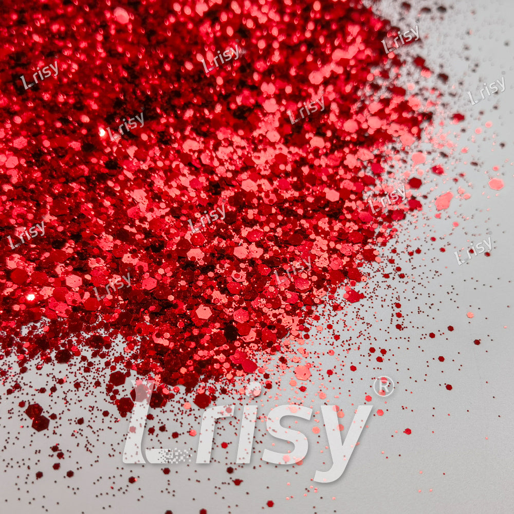General Mixed American Red Glitter Pure Color B0308