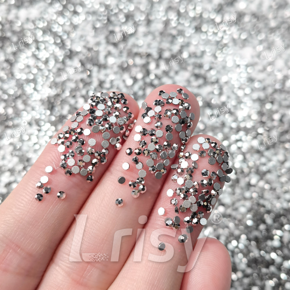 1.9-2.1mm Silver Ore Flat back Rhinestones FBRS035