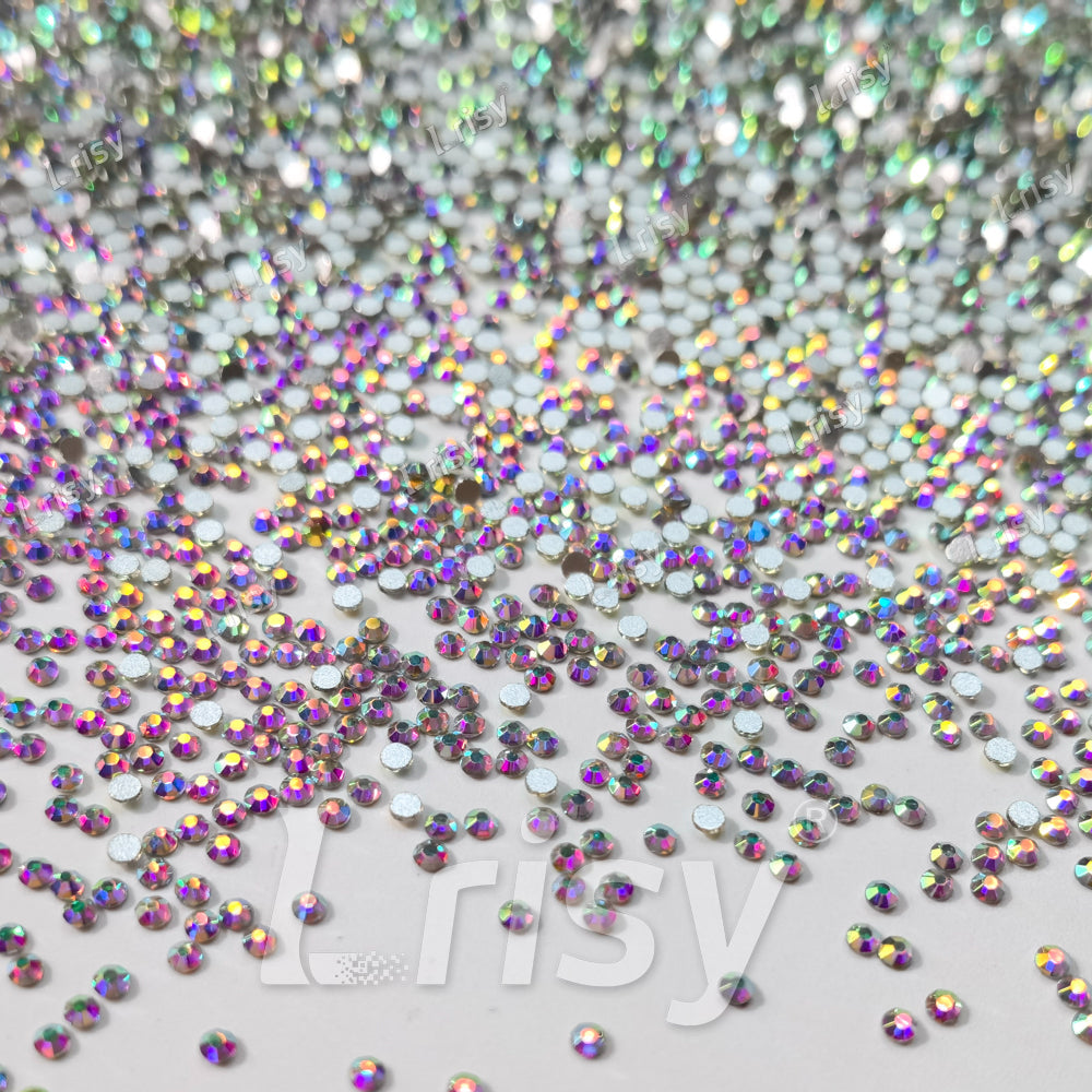 1.9-2.1mm Crystal Iridescent White Flat back Rhinestones FBRS031