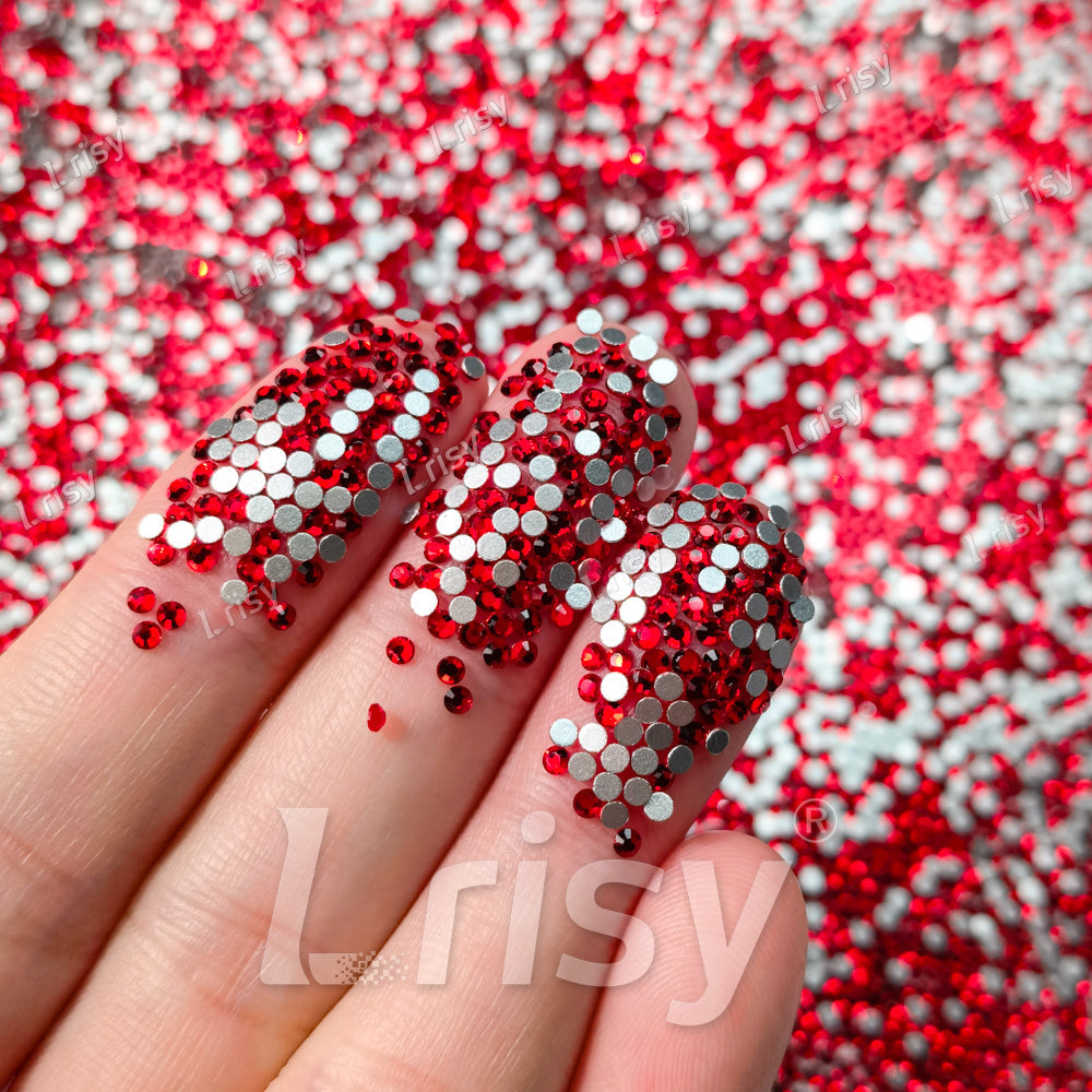 1.9-2.1mm American Red Flat back Rhinestones FBRS017