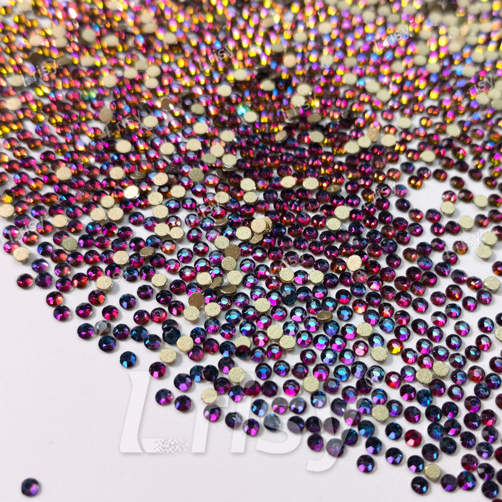1.9-2.1mm Iridescent Blue To Purple Flat back Rhinestones FBRS033