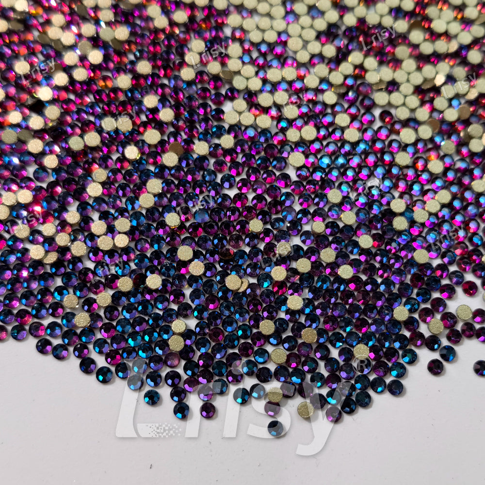 1.9-2.1mm Iridescent Blue To Purple Flat back Rhinestones FBRS033