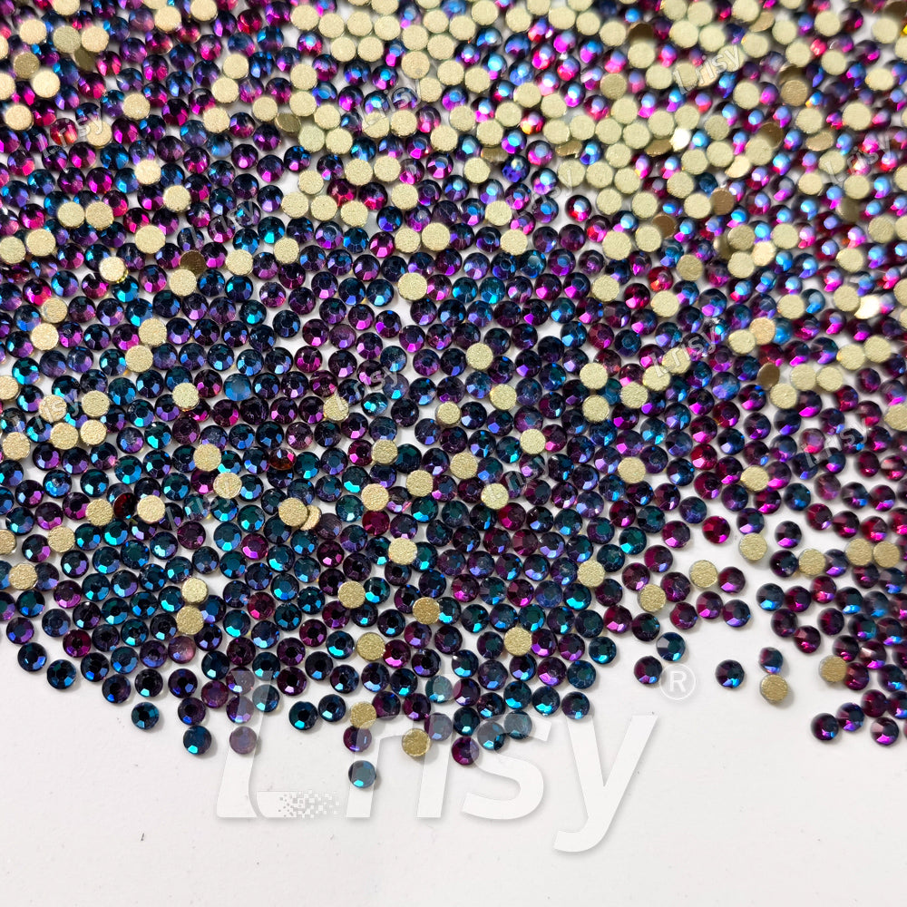 Iridescent Blue To Purple Crystal Flat Back Rhinestones FBRS033