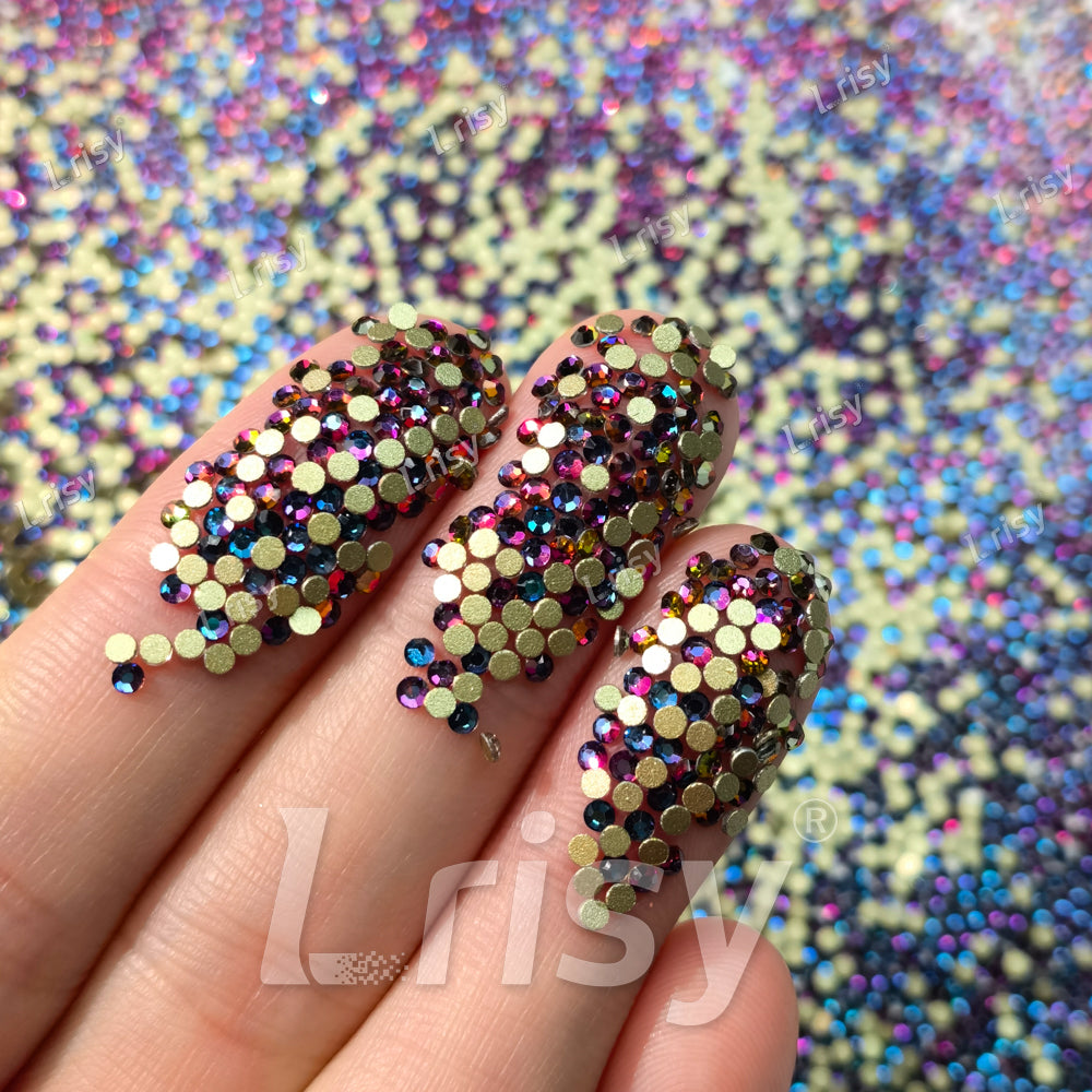 1.9-2.1mm Iridescent Blue To Purple Flat back Rhinestones FBRS033