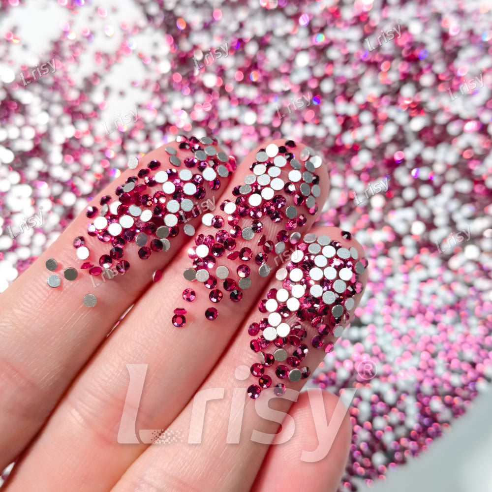 Rose Red Crystal Transparent Flat Back Rhinestones FBRS023