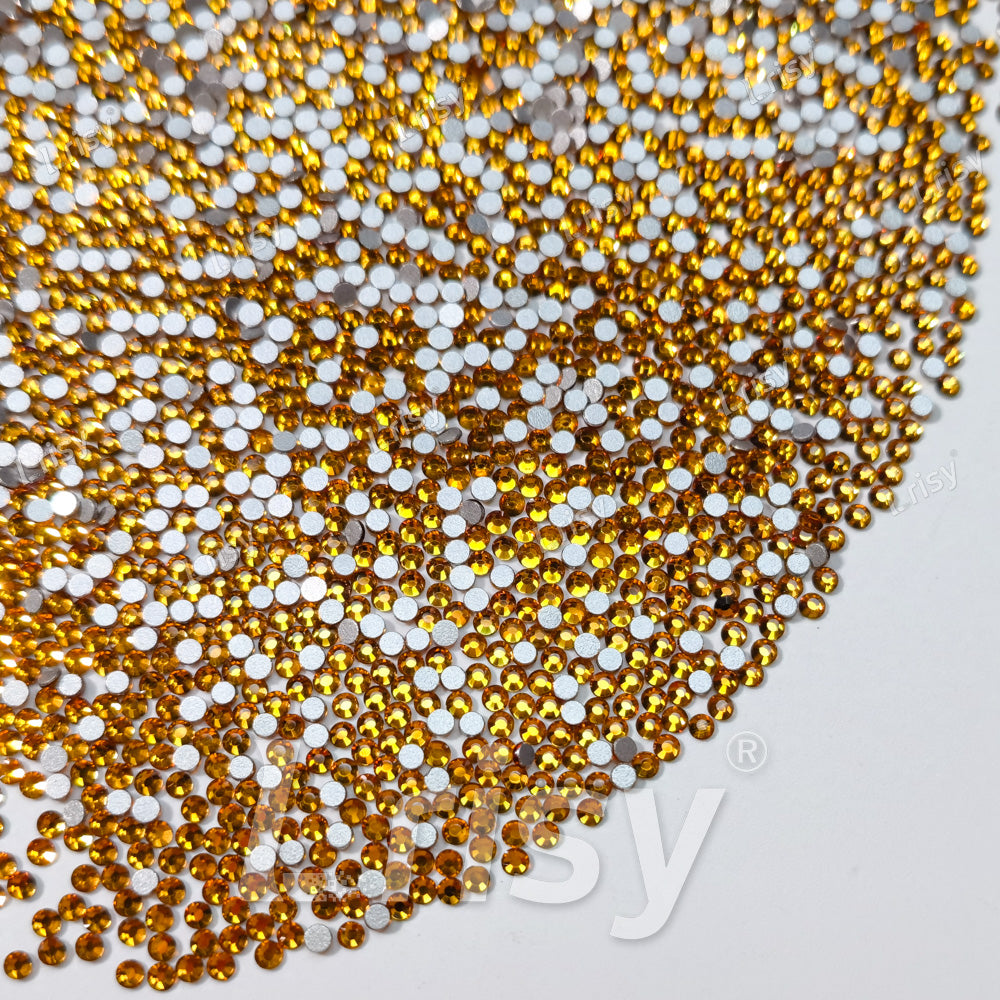 Golden Yellow Crystal Transparent Flat Back Rhinestones FBRS013