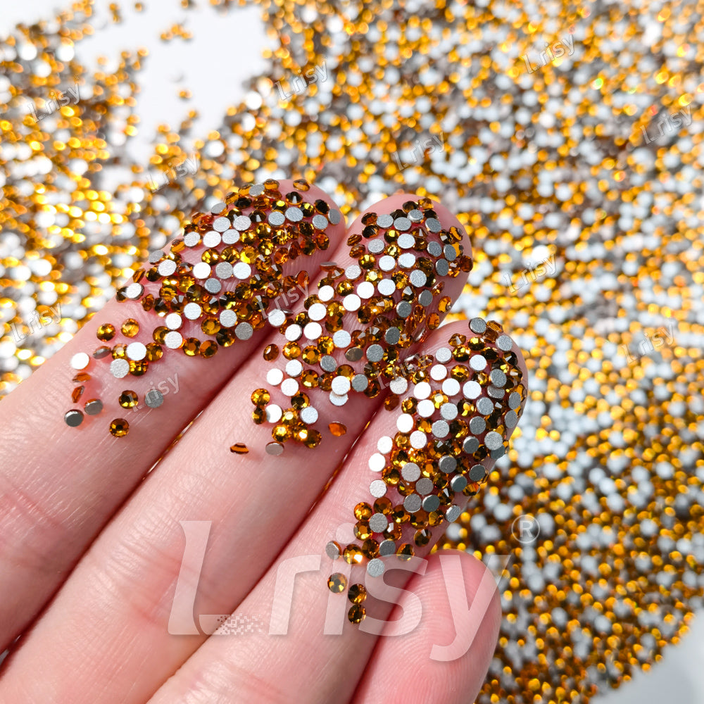 Golden Yellow Crystal Transparent Flat Back Rhinestones FBRS013