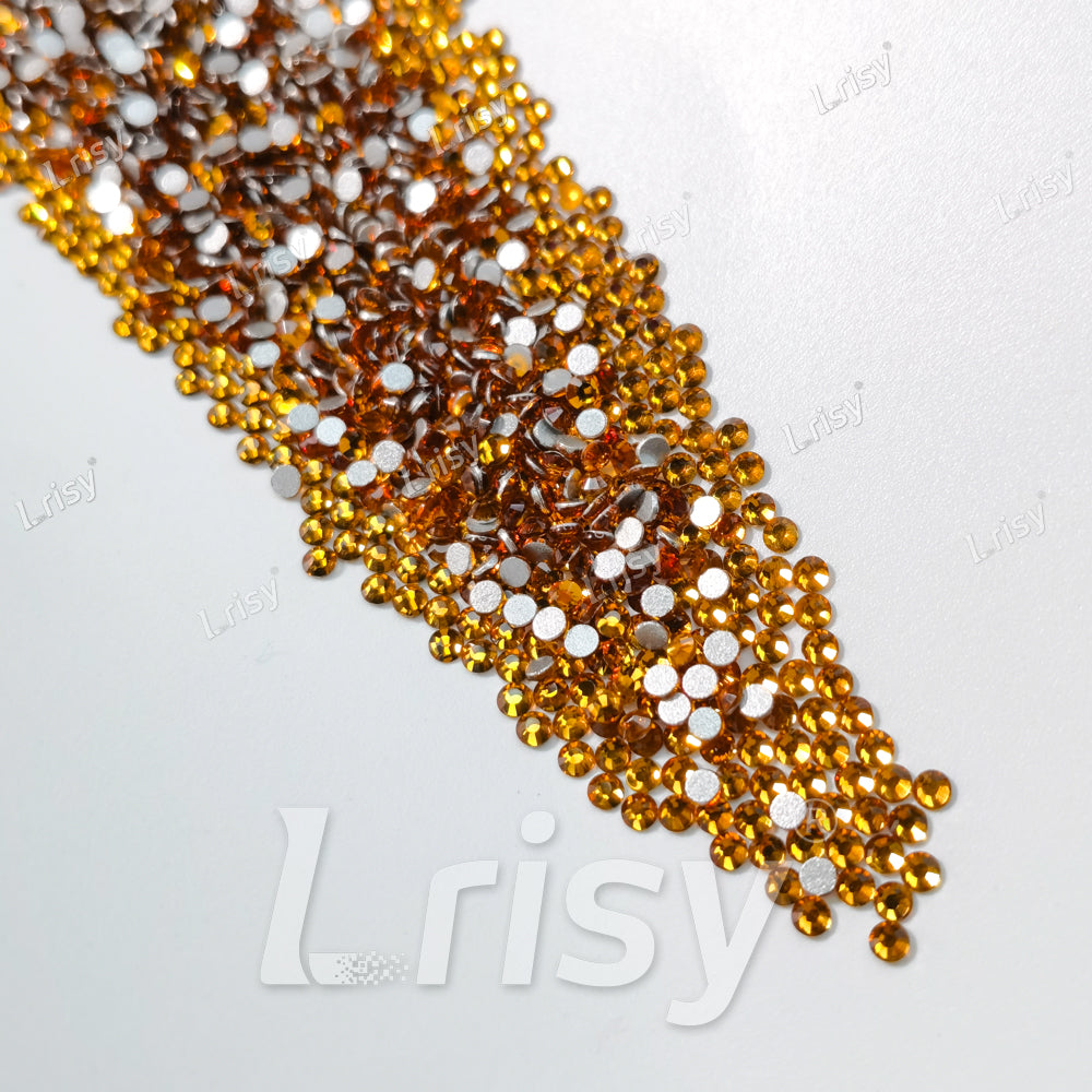 Golden Yellow Crystal Transparent Flat Back Rhinestones FBRS013