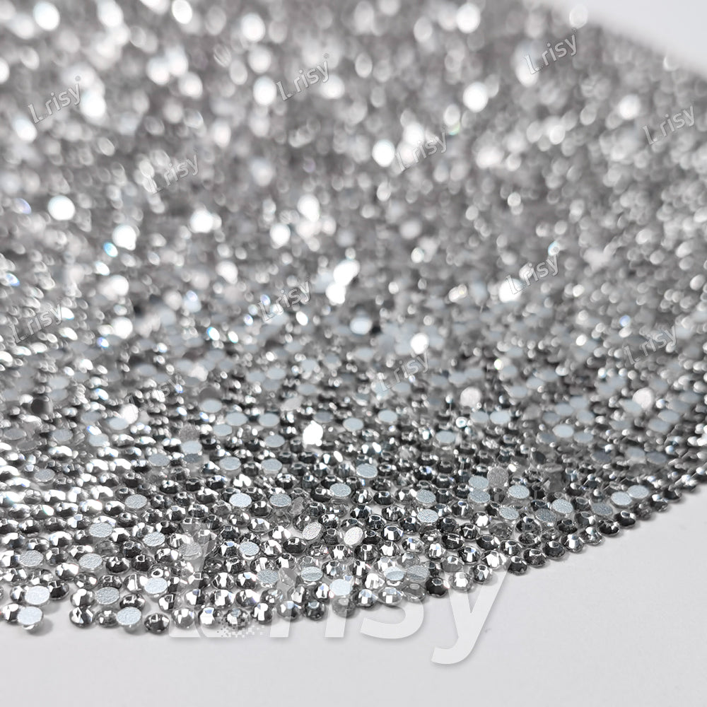 Silver White Crystal Transparent Flat Back Rhinestones FBRS001