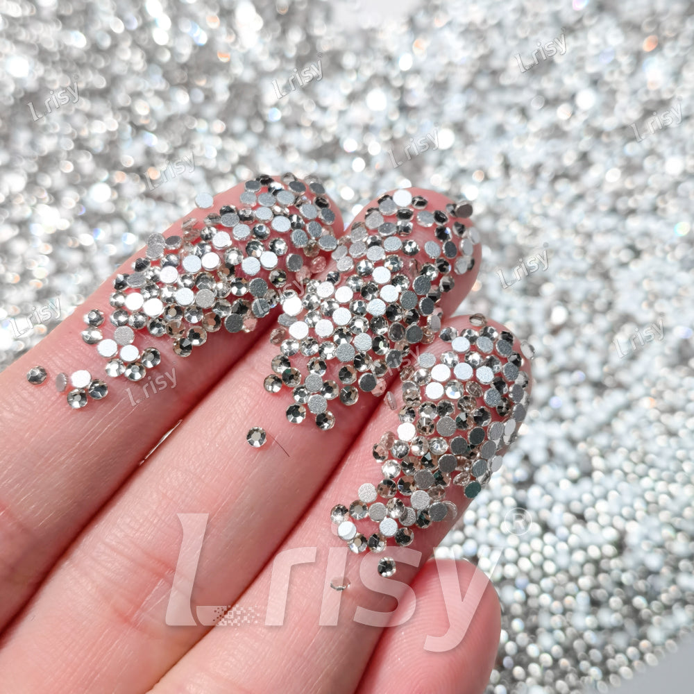 Silver White Crystal Transparent Flat Back Rhinestones FBRS001