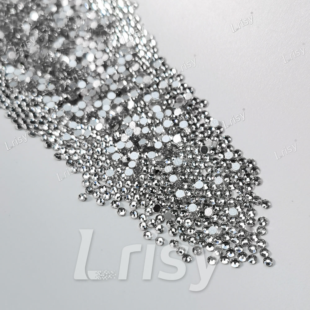 Silver White Crystal Transparent Flat Back Rhinestones FBRS001