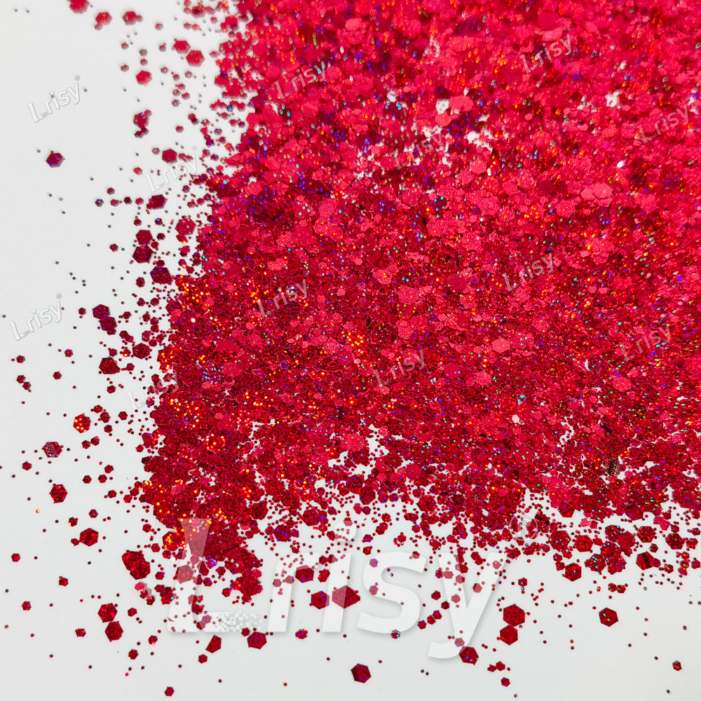 Starlight Holographic American Red General Mixed Glitter GLB0300