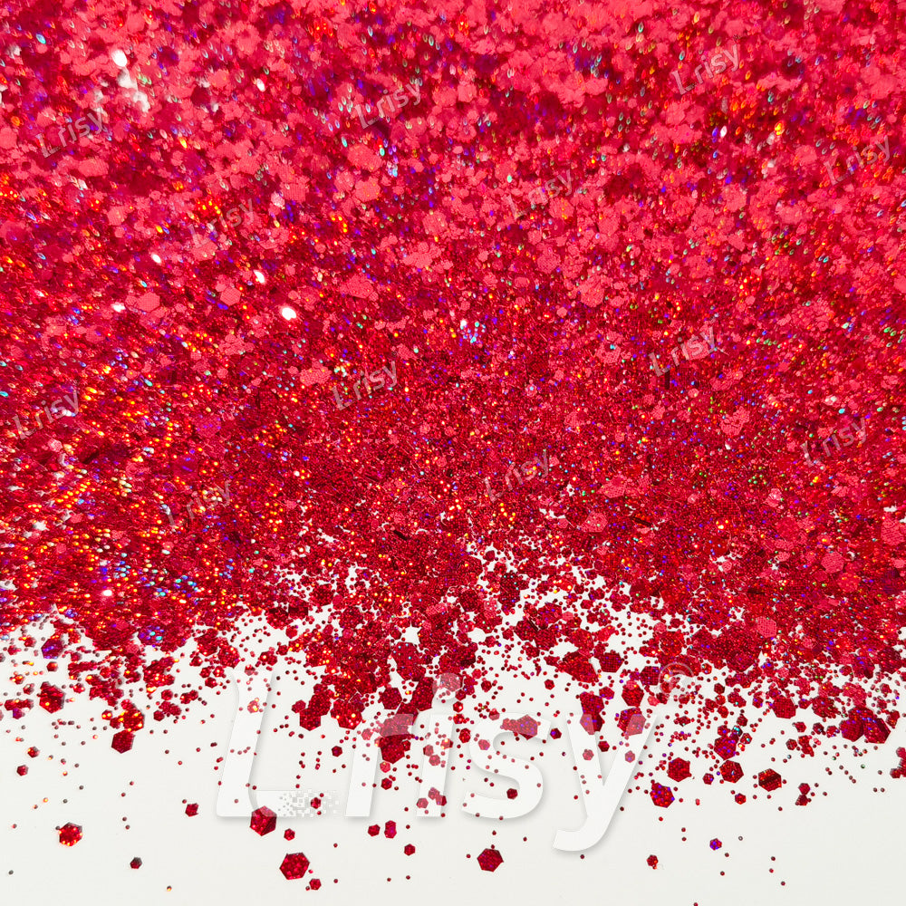 Starlight Holographic American Red General Mixed Glitter GLB0300