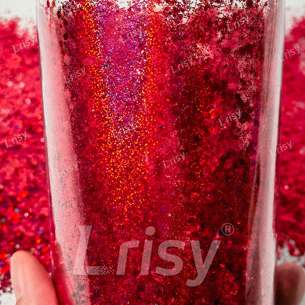 Starlight Holographic American Red General Mixed Glitter GLB0300