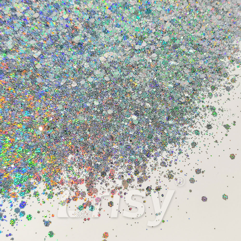 Starlight Holographic Silver General Mixed Glitter GLB0100