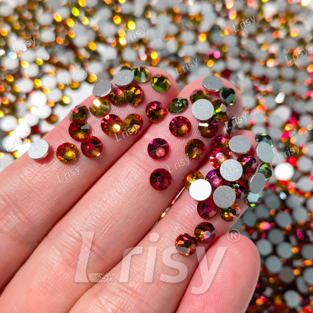 Red Flame Flat Back Rhinestones FBRS092