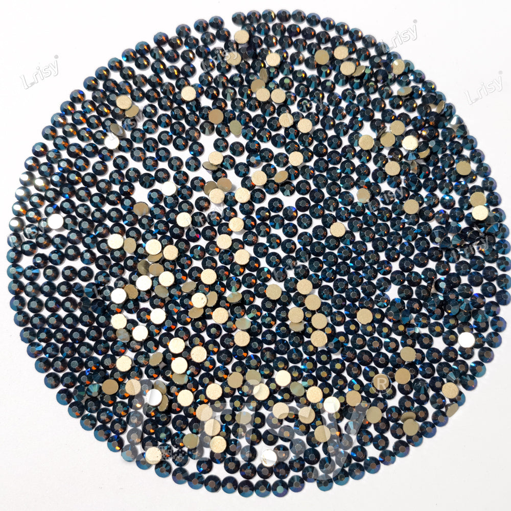 Blue Phantom Golden Bottom Flat Back Rhinestones FBRS038