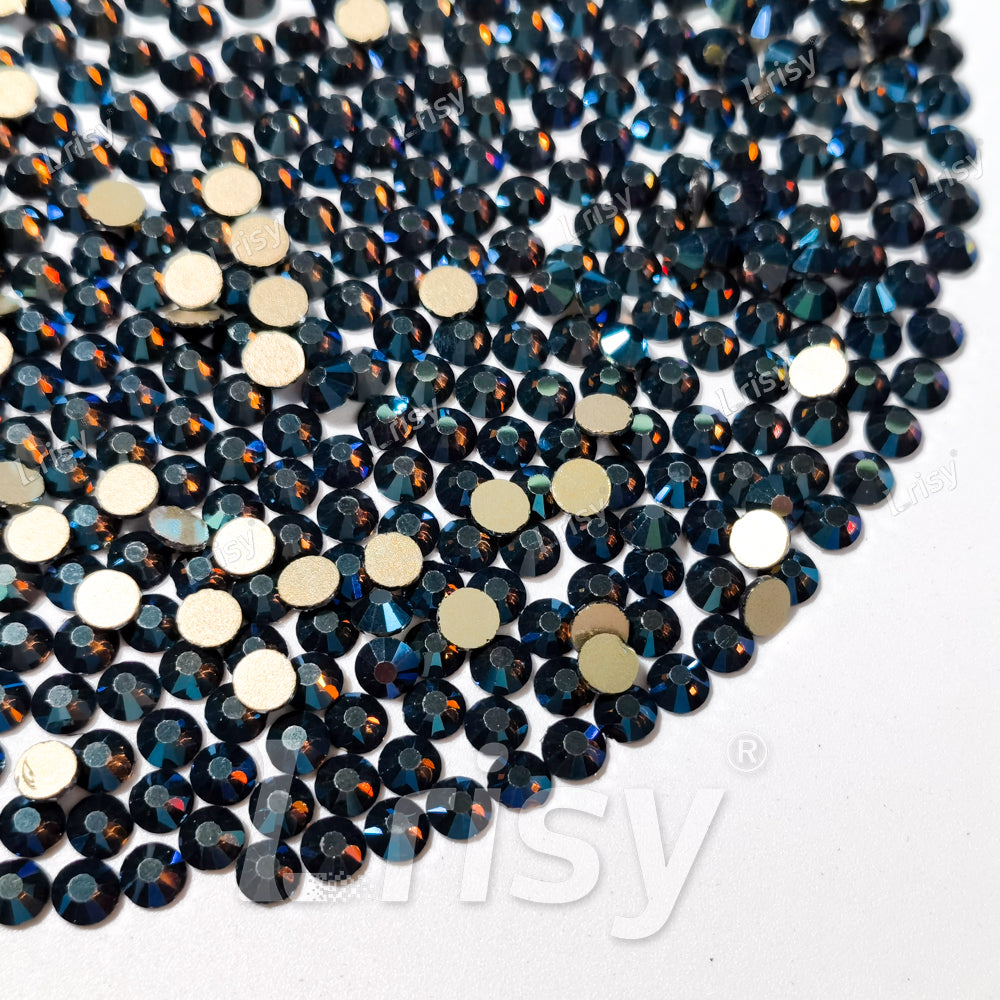 Blue Phantom Golden Bottom Flat Back Rhinestones FBRS038