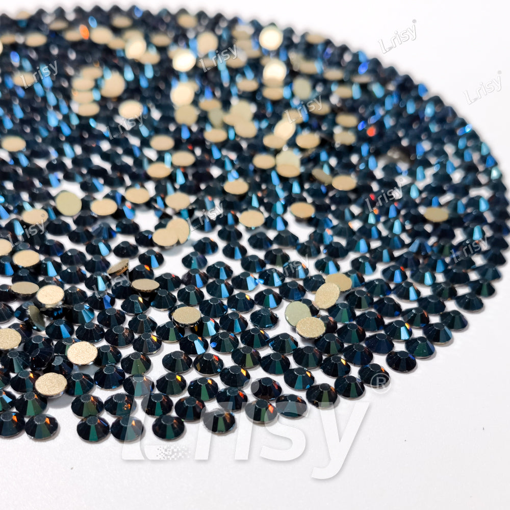 Blue Phantom Golden Bottom Flat Back Rhinestones FBRS038