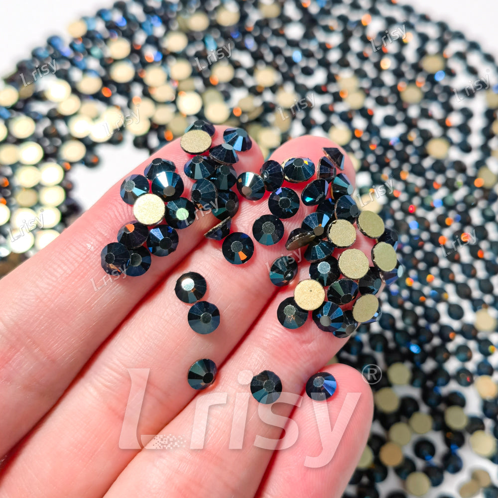 Blue Phantom Golden Bottom Flat Back Rhinestones FBRS038