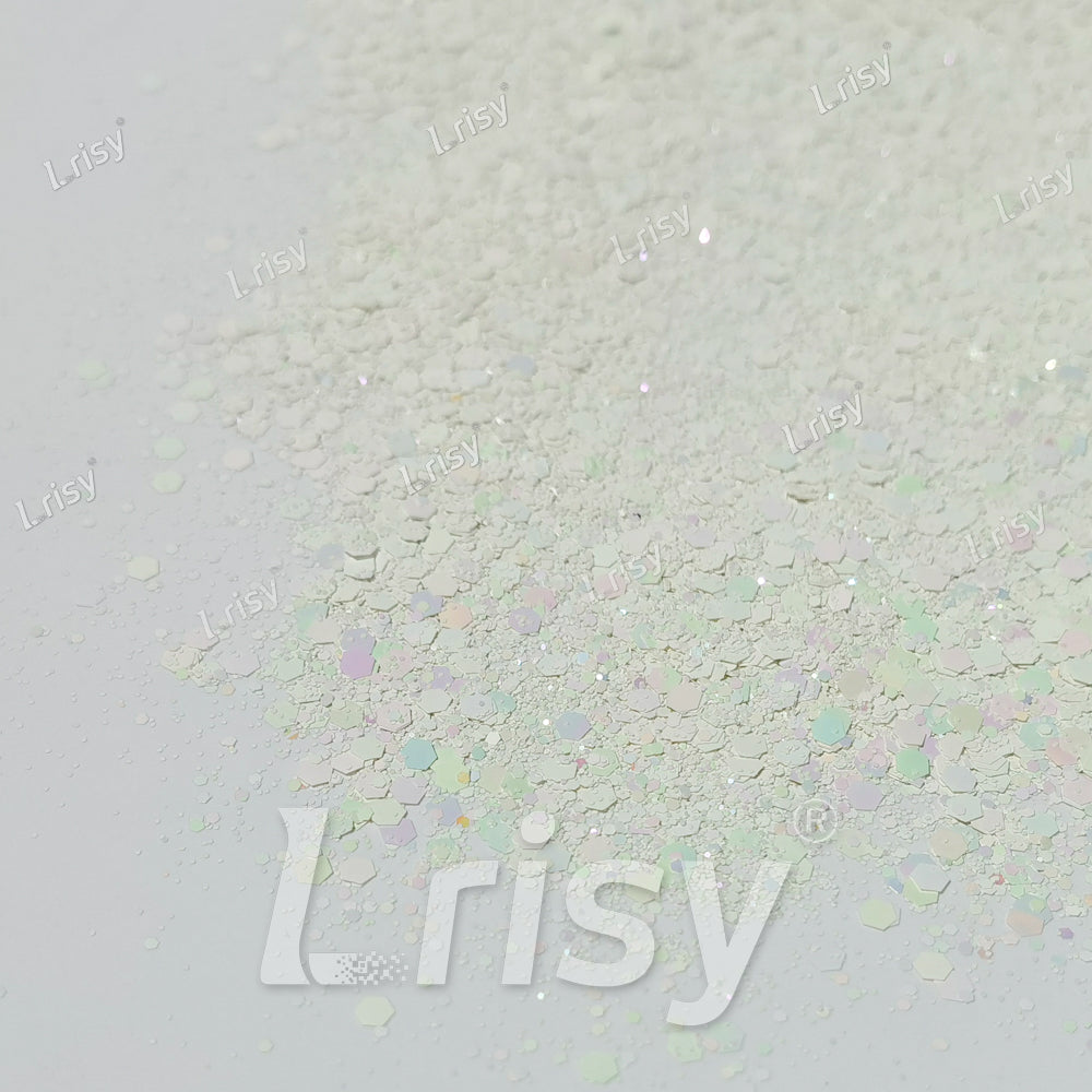 Macaron Color General Mixed Iridescent White Glitter FC-E8030
