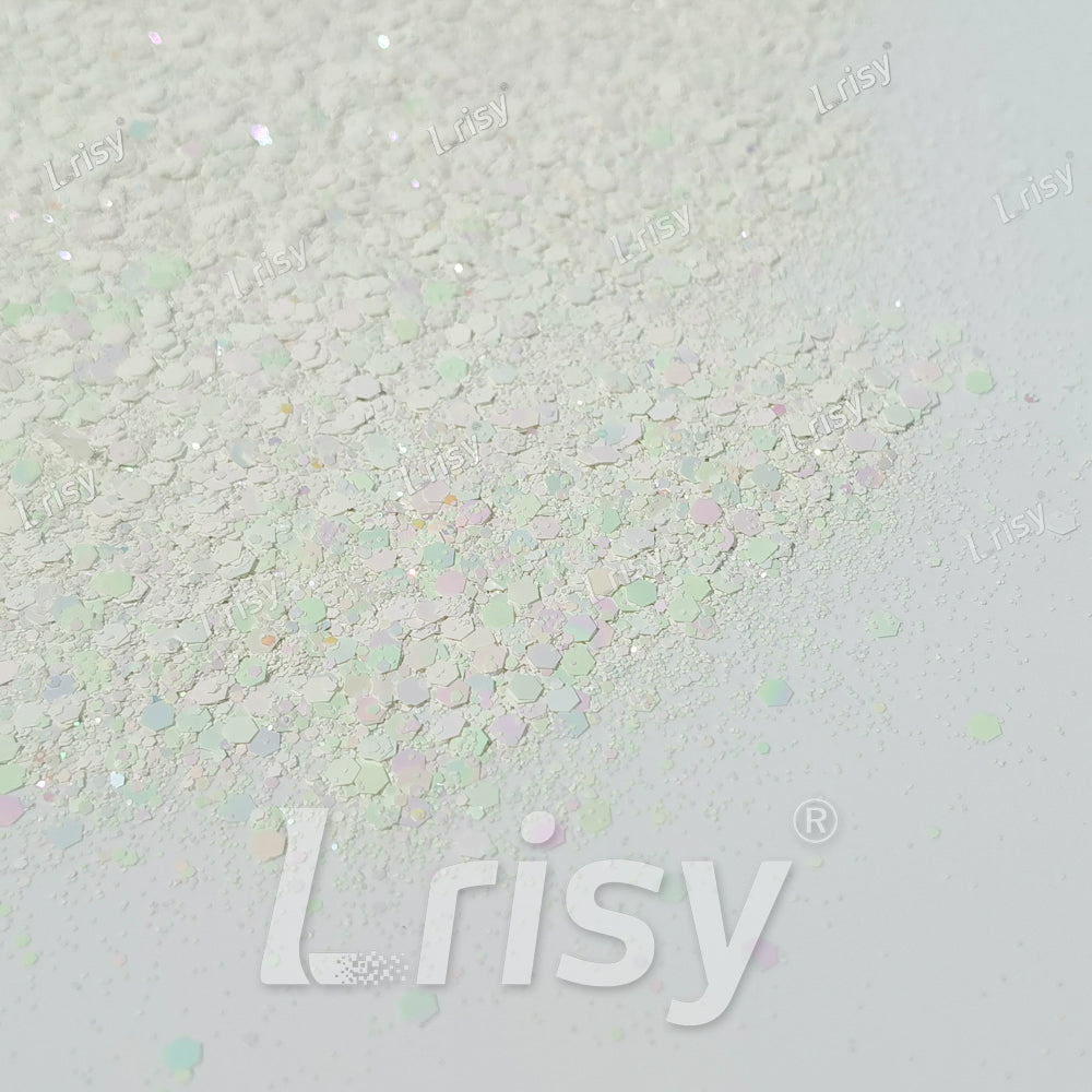 Macaron Color General Mixed Iridescent White Glitter FC-E8030