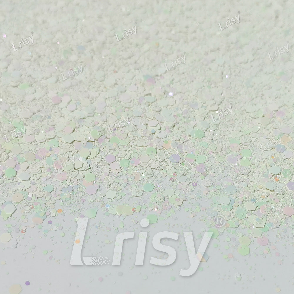 Macaron Color General Mixed Iridescent White Glitter FC-E8030