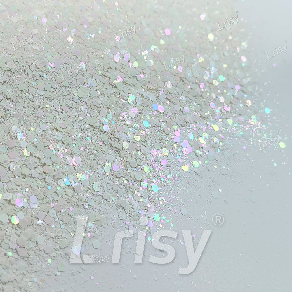Macaron Color General Mixed Iridescent White Glitter FC-E8030
