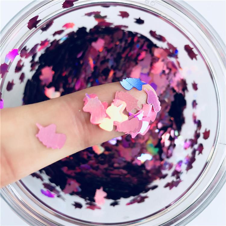 Unicorn Shapes Laser Pink Glitter LB0901