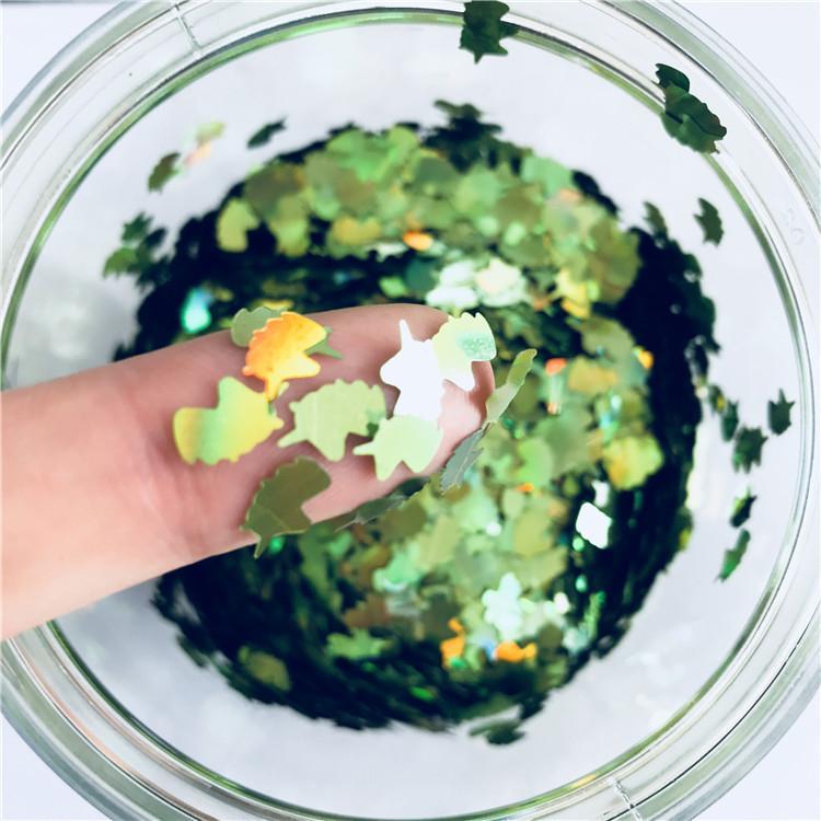 Unicorn Shapes Laser Green Glitter LB0601