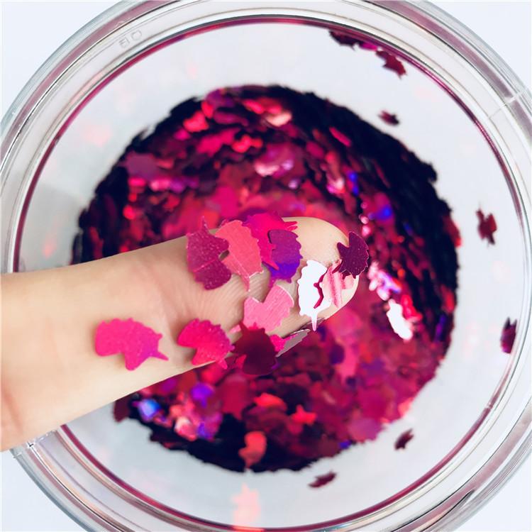 Unicorn Shapes Laser Rose Red Glitter LB0900