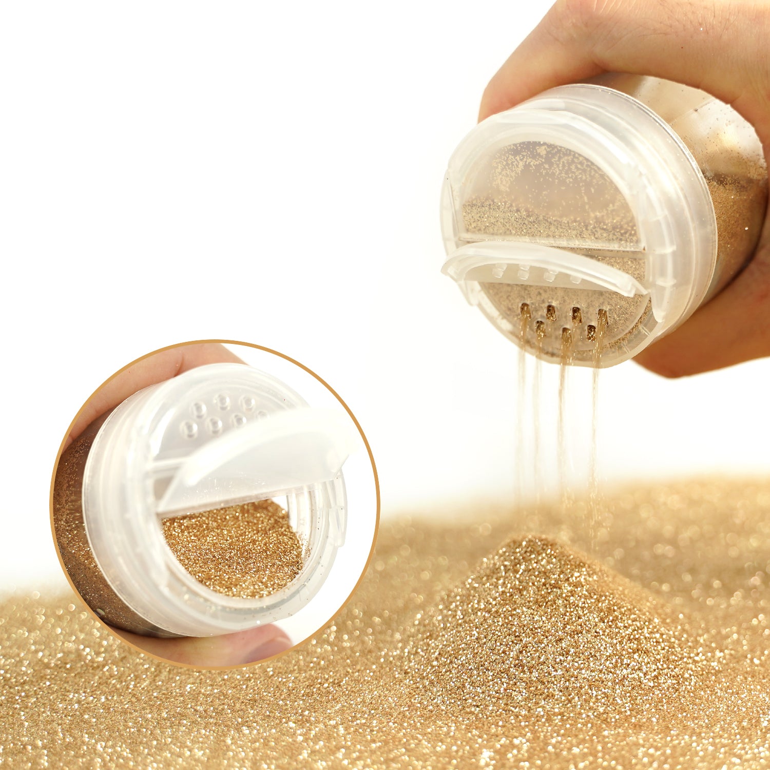 Lrisy 0.2mm Extra Fine Neon Light Punk Metallic Glitter Powder Soft Gold LR-ASC4