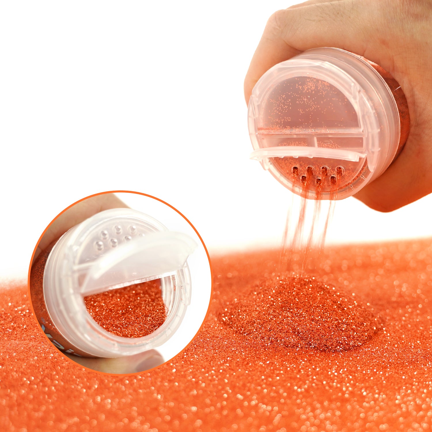 Lrisy 0.2mm Extra Fine Neon Light Punk Metallic Glitter Powder Orange LR-WL