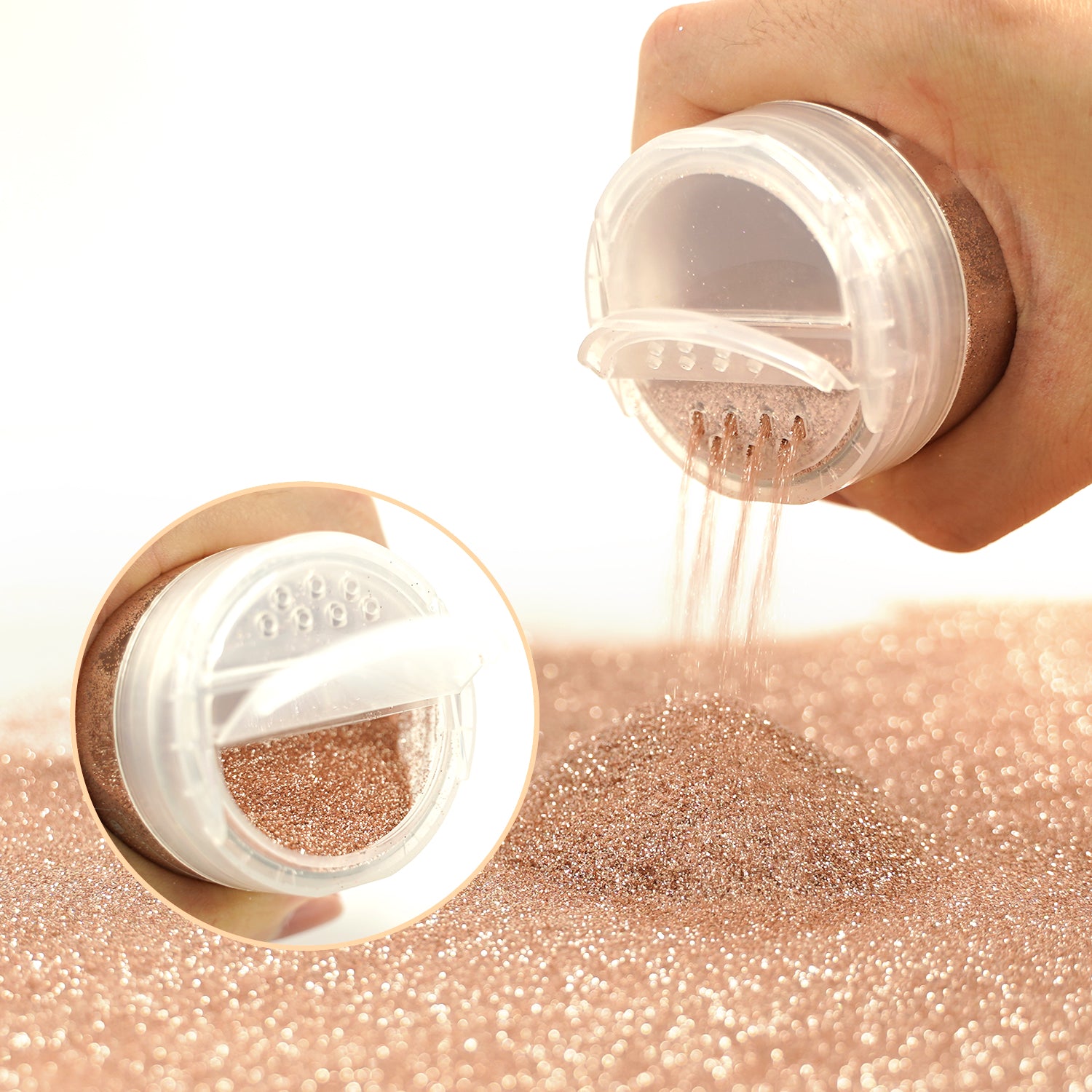 Lrisy 0.2mm Extra Fine Neon Light Punk Metallic Glitter Powder Bright Rose Gold LR-1605