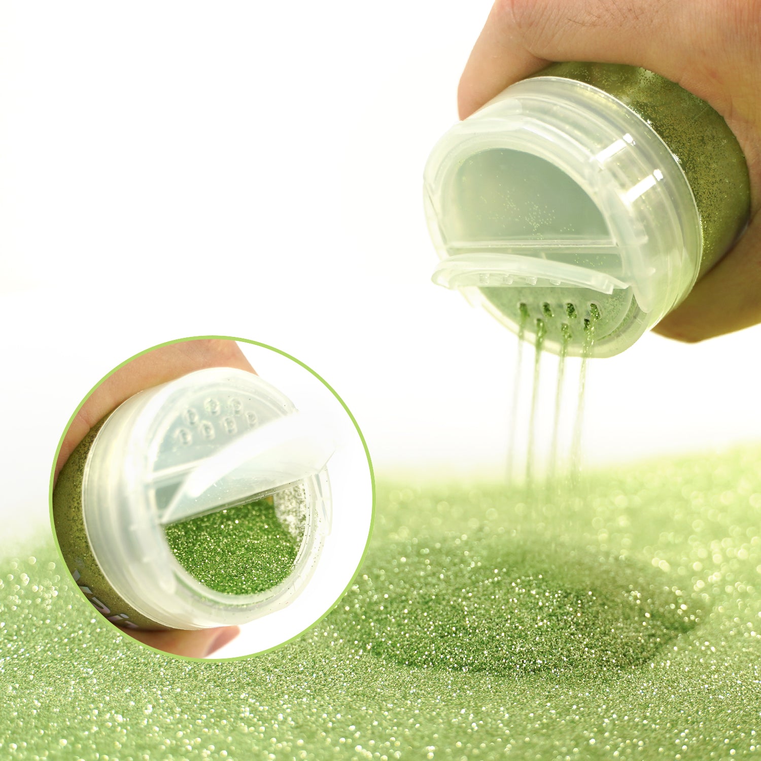 Lrisy 0.2mm Extra Fine Neon Light Punk Metallic Glitter Powder Matcha Green LR-1611