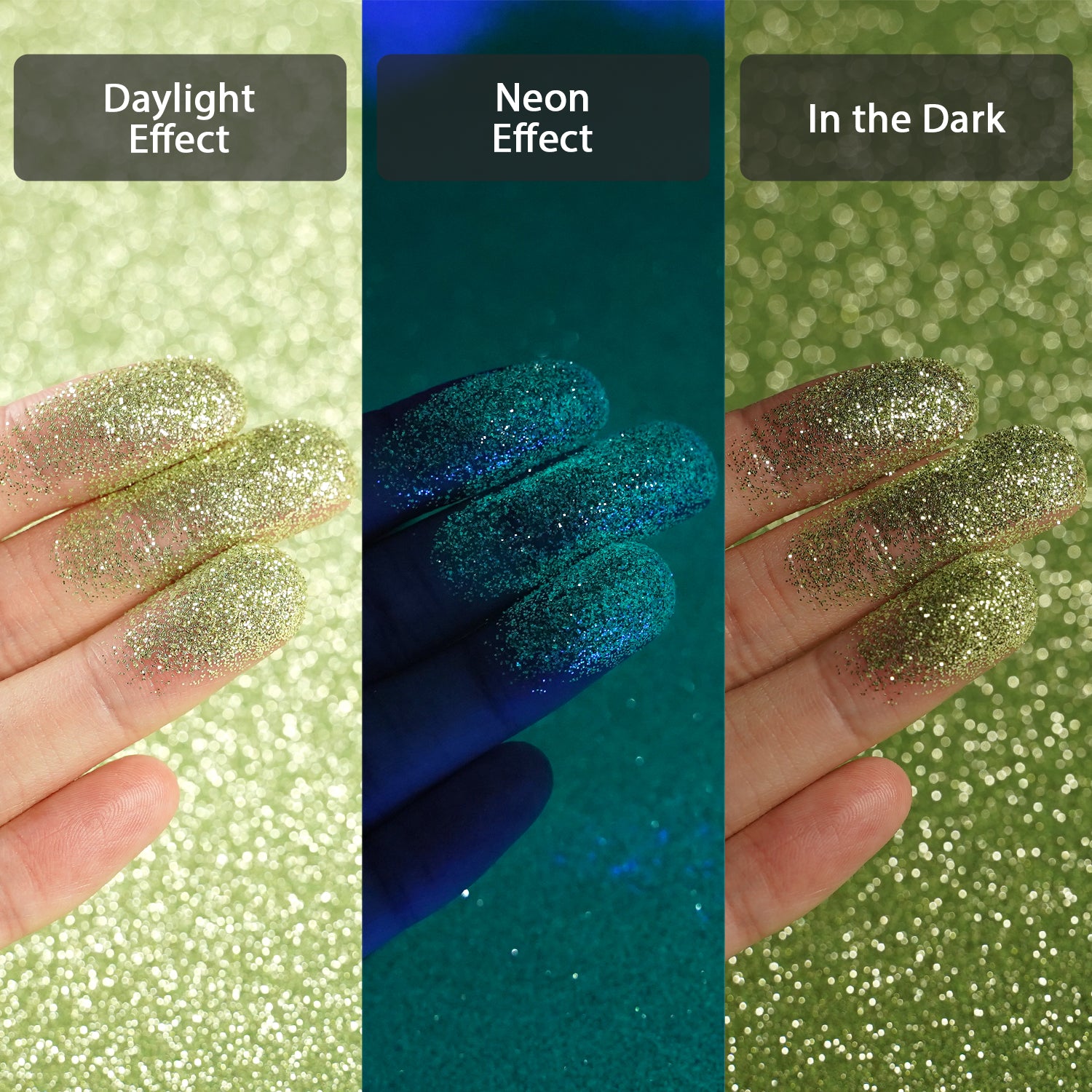 Lrisy 0.2mm Extra Fine Neon Light Punk Metallic Glitter Powder Matcha Green LR-1611