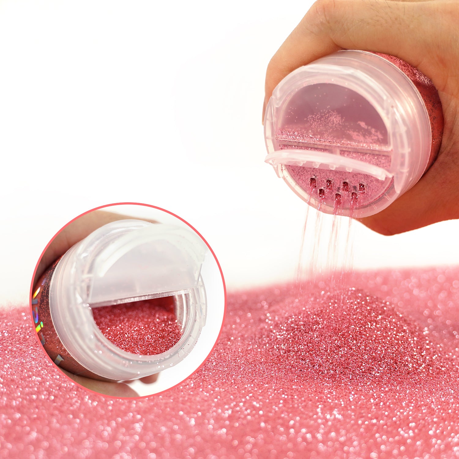 Lrisy 0.2mm Extra Fine Neon Light Punk Metallic Glitter Powder Carnation Pink LR-1614