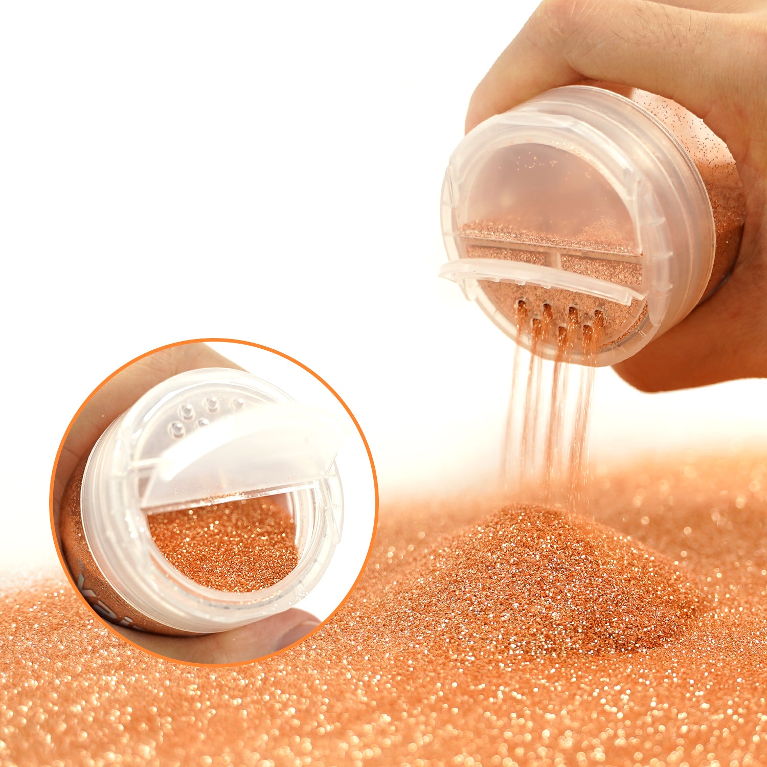 Lrisy 0.2mm Extra Fine Neon Light Punk Metallic Glitter Powder Cream Orange LR-2010