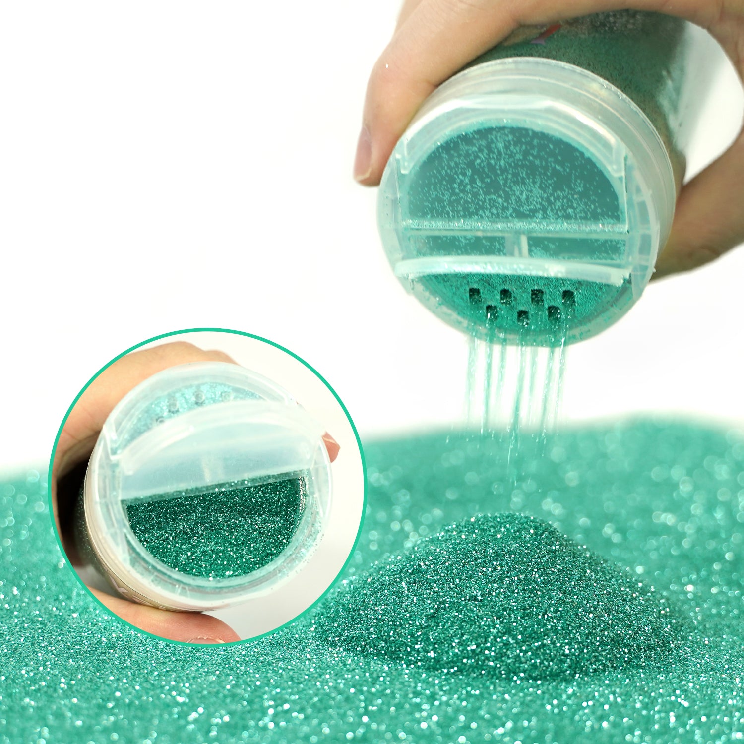 Lrisy 0.2mm Extra Fine Neon Light Punk Metallic Glitter Powder Cadet Blue LR-BLT707