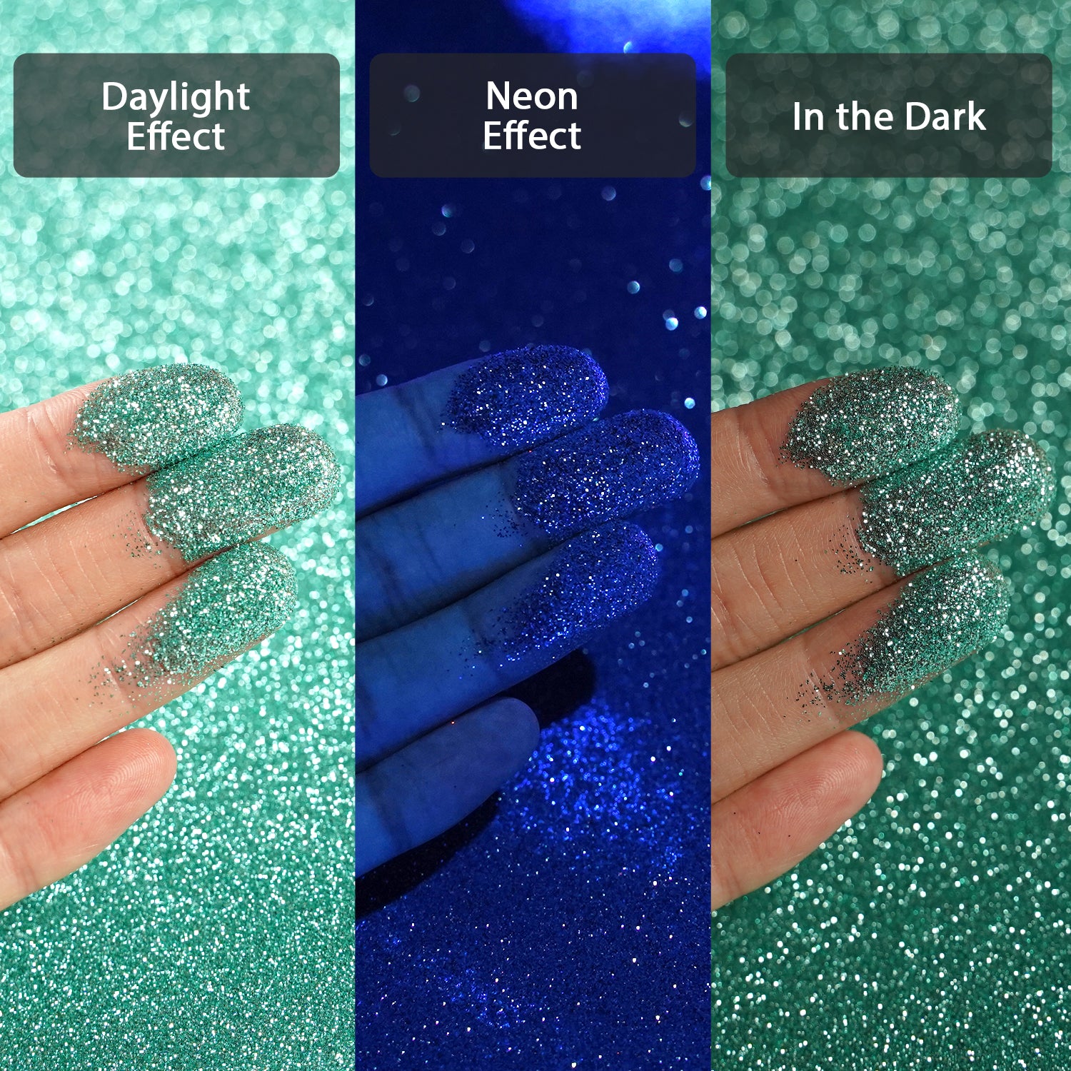 Lrisy 0.2mm Extra Fine Neon Light Punk Metallic Glitter Powder Cadet Blue LR-BLT707