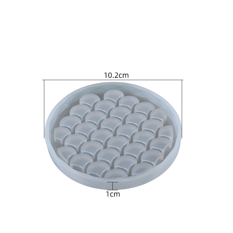 Pack of 5 DIY Round Casting Coaster Silicone Resin Mold