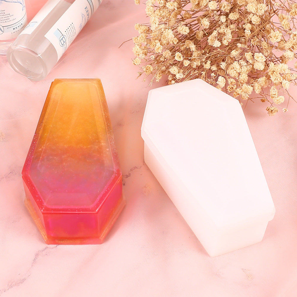 Halloween Zombie Coffin Shaped Silicone Resin Mold M-DESH-GC001