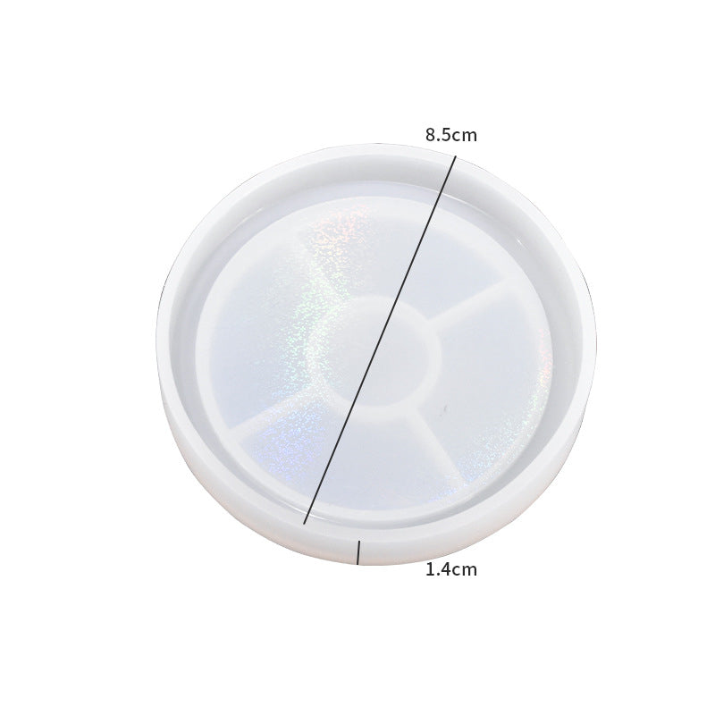 Pack of 4 Holographic Round Coaster Silicone Resin Mold