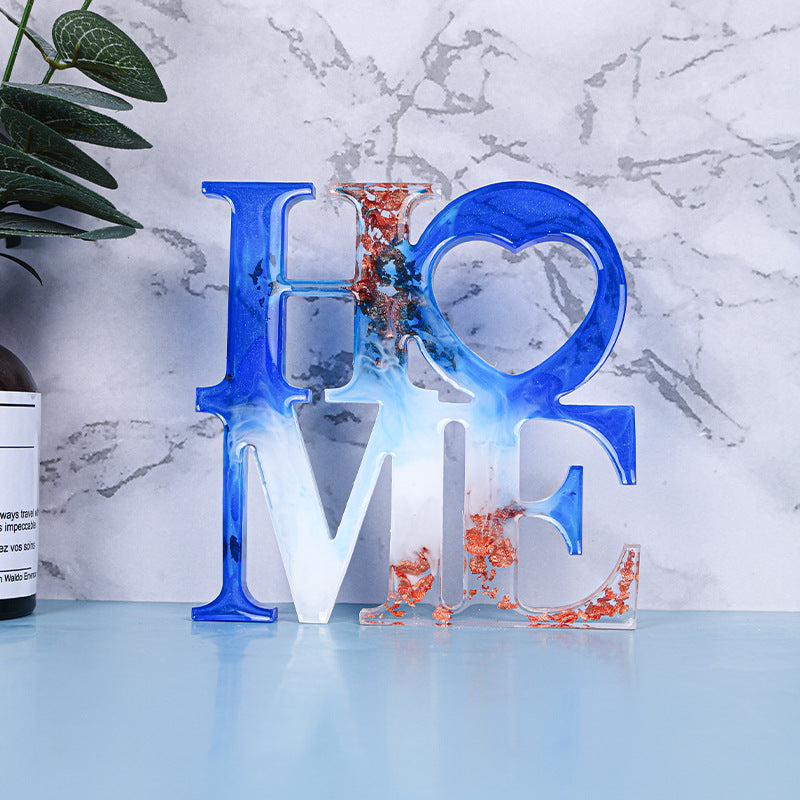 HOME Alphabet Decoration Silicone Resin Mold M-DYYY-HOME001
