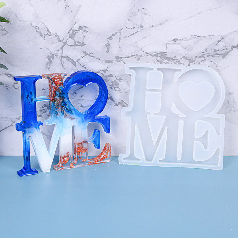 HOME Alphabet Decoration Silicone Resin Mold M-DYYY-HOME001