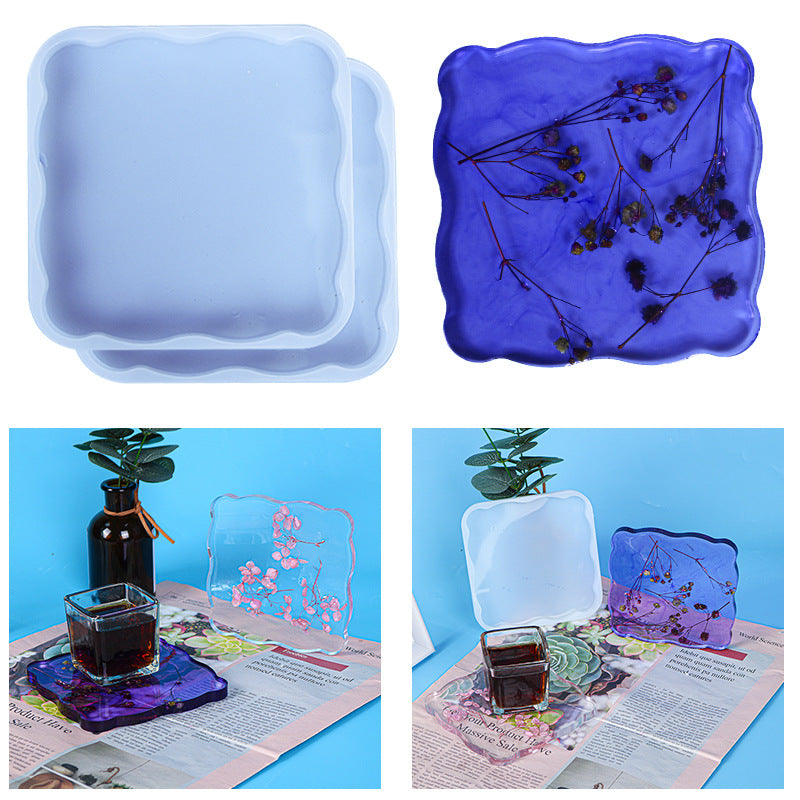 Irregular Square Tray Coaster Silicone Resin Mold M-DYY-ZFL001