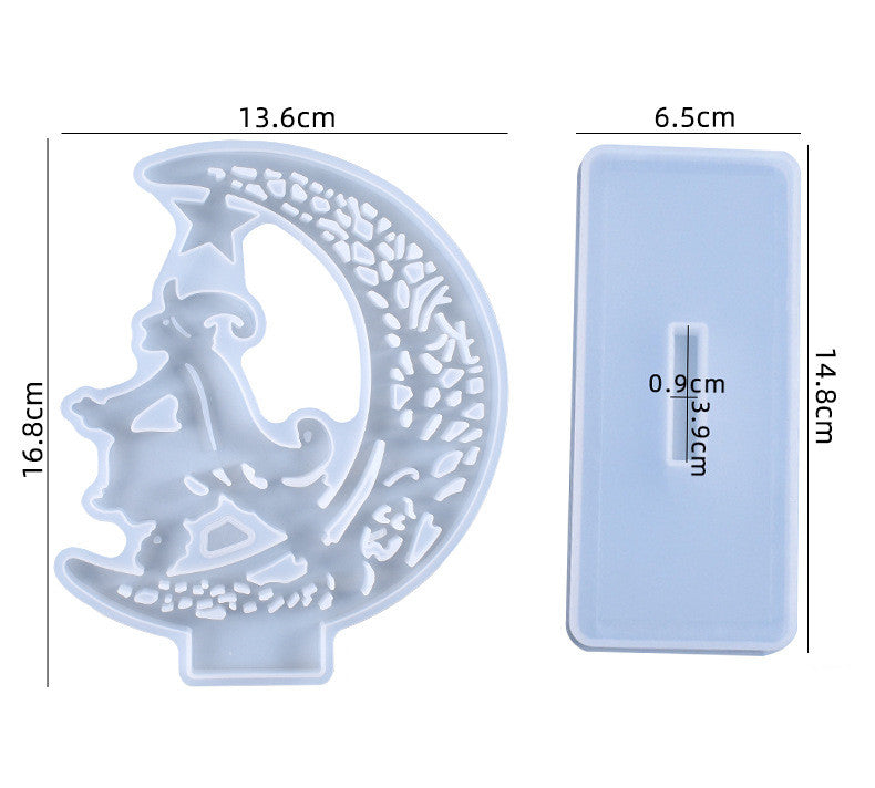 Hollow Out Halloween Witch Silicone Resin Mold M-LYY-YLP011